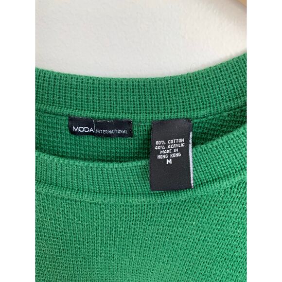 Moda International Green Sweater‎ size medium - Picture 3 of 6